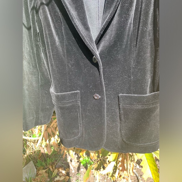 ✨⚡️💥Act lll Woman Velvet Two Button Black Blazer Jacket - Picture 14 of 16